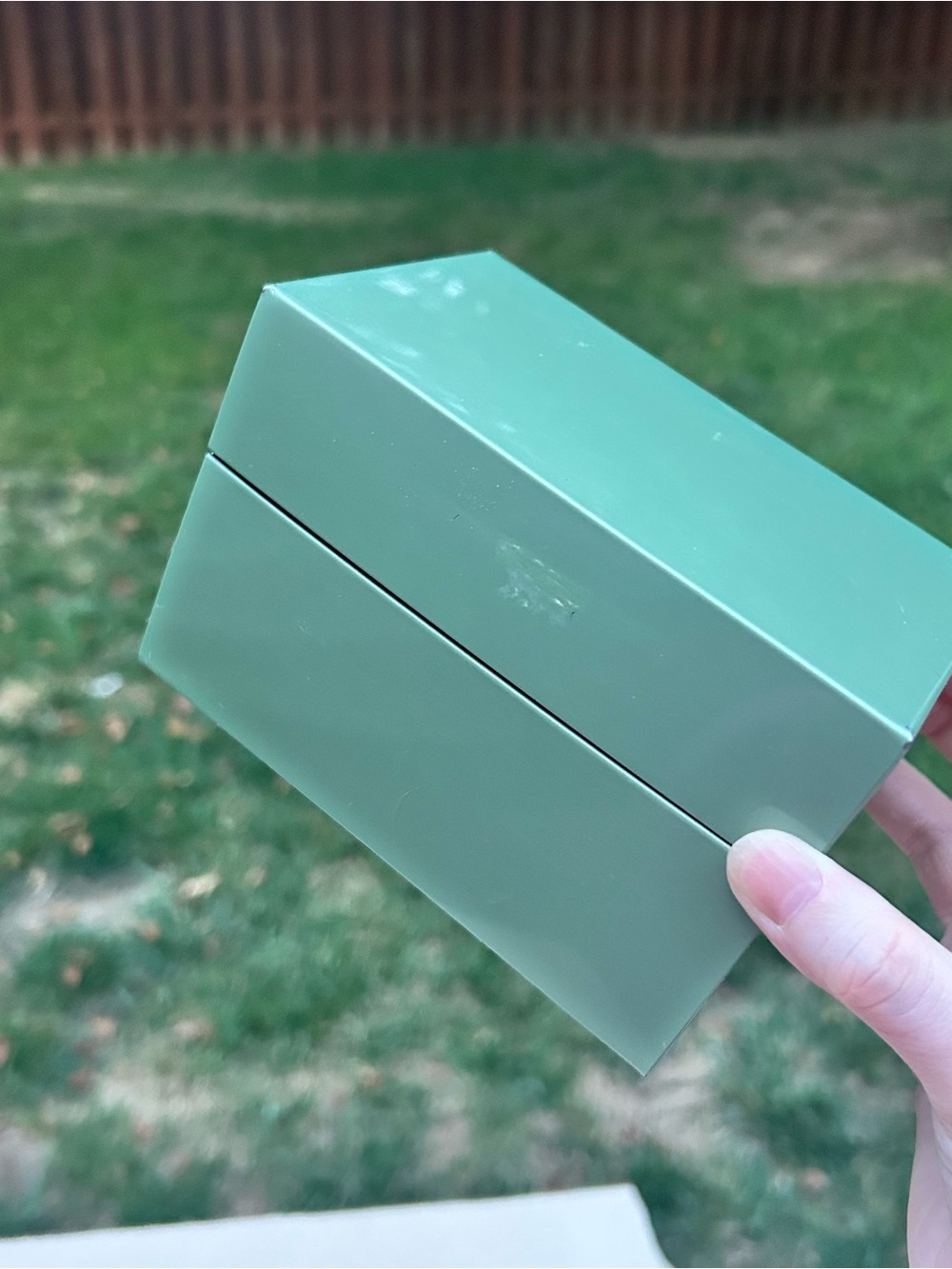 Vintage Metal Index Recipe Holder Green